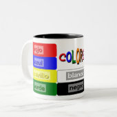 Spanische Sprachpraxis Zweifarbige Tasse (Vorderseite Links)