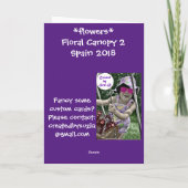 Spanische Straße mit violetten Blumen Karte (Rückseite)