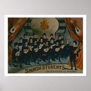 Spanische Studenten, Universität Madrid (Farbe l Poster