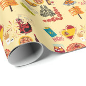 Spanische Symbole für Reisende Geschenkpapier (Rolleneckpunkt)