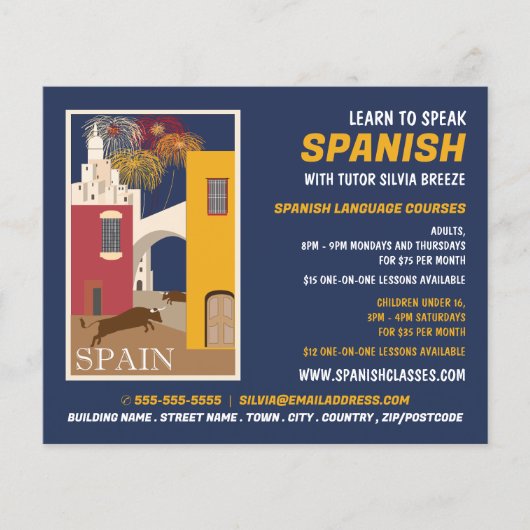 Spanische Szene, Werbung für Spanischkurse Flyer (Vorne)