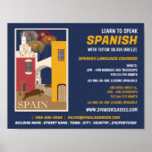 Spanische Szene, Werbung für Spanischkurse Poster (Vorne)