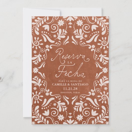 Spanische Talavera-Hochzeit Save the Date Fotokart (Vorderseite)