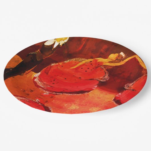 Spanische Tänzer Pappteller (Schrägansicht)