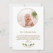 Spanische Taufe Bautizo Tarjeta de Agradecimiento Dankeskarte (Rückseite)