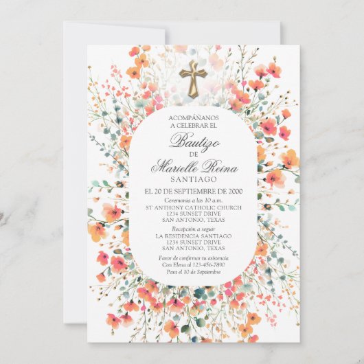 Spanische Taufe Einladung (Vorderseite)
