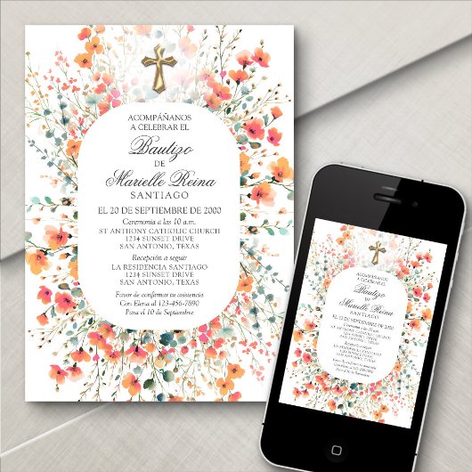 Spanische Taufe Einladung