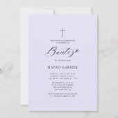 Spanische Taufe | Einladung De Bautizo Lavender (Vorderseite)