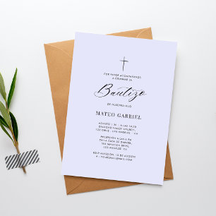 Spanische Taufe   Einladung De Bautizo Lavender