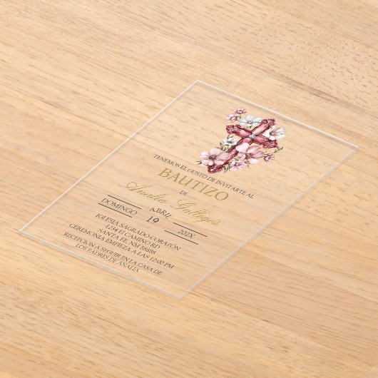 Spanische Taufe für Acrylic Crucifix - Einladung (Ablage )