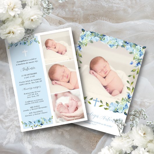 Spanische Taufe für Boy Bautizo para Niño Einladung