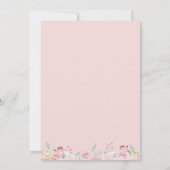 Spanische Taufe Rosa und Minzflorale Einladung (Rückseite)