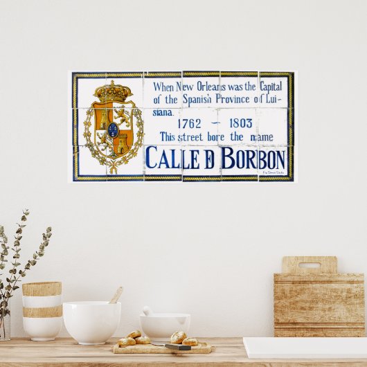 Spanische Tile Bourbon St. Poster (Küche)