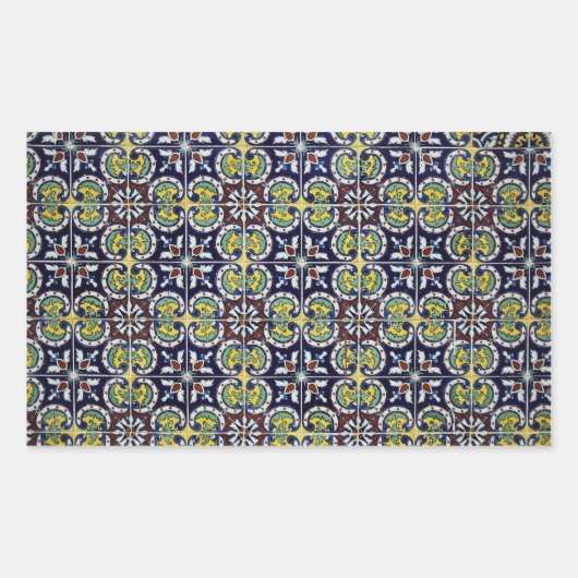 Spanische Tile in Mexiko Rechteckiger Aufkleber (Vorderseite)