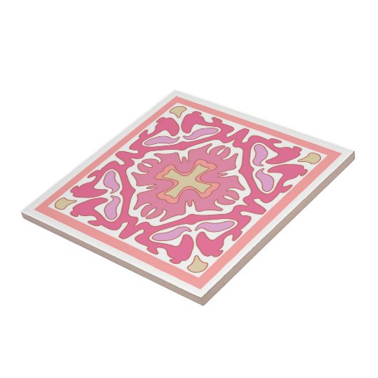 Spanische Tile in sanften Rose Korallen & Beige Ge Fliese (Seite)