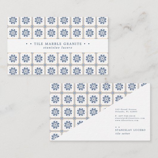 Spanische Tile-Visitenkarte Visitenkarte (Vorne/Hinten)