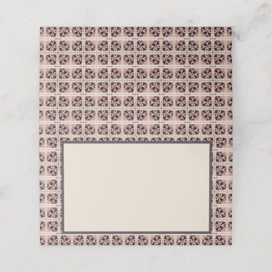 Spanische Tiles-Platzkarten Platzkarte (Außenseite Aufgefaltet)