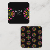 Spanische Tischnummern mit mexikanischer Hand Quadratische Visitenkarte (Vorne/Hinten)