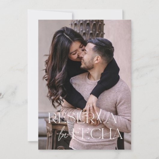 Spanische Trendy Save the Date Card (Vorderseite)
