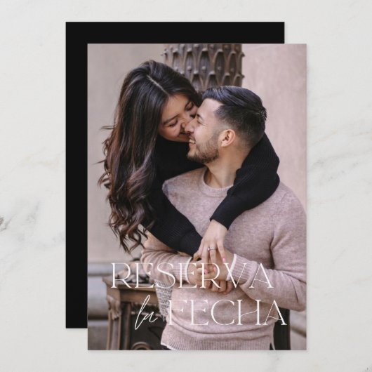 Spanische Trendy Save the Date Card (Vorne/Hinten)