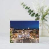 Spanische Treppe und Piazza di Spagna bei Dämmerun Postkarte (Stehend Vorderseite)