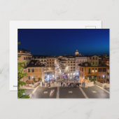 Spanische Treppe und Piazza di Spagna bei Dämmerun Postkarte (Vorne/Hinten)