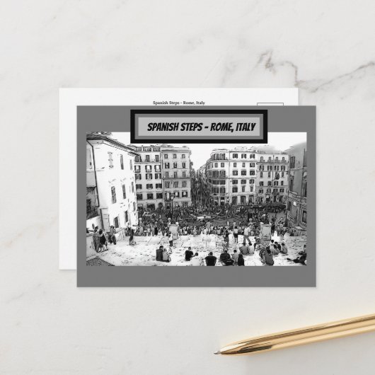 Spanische Treppen Rom, Italien Postkarte (Vorderseite/Rückseite Beispiel)