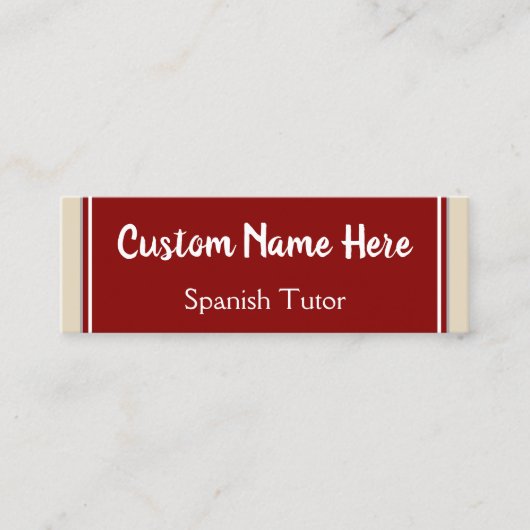 Spanische Tutor-Visitenkarte Mini Visitenkarte (Vorderseite)
