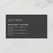 Spanische Tutor-Visitenkarten Visitenkarte (Rückseite)