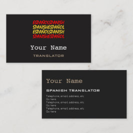 Spanische Übersetzer-oder Interpret-Visitenkarten Visitenkarte