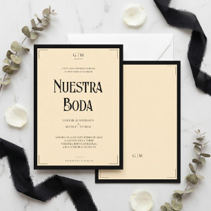 Spanische Unsere Hochzeit Art Deco Elegante Hochze Einladung