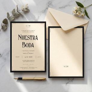 Spanische Unsere Hochzeit Art Deco Elegante Hochze Einladung