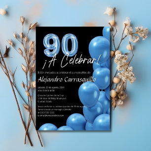 Spanische Veredelte Blaue Luftballons Schwarz 90.  Einladung