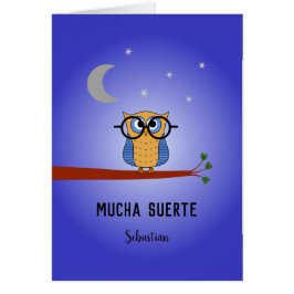 Spanische viel Glück personalisierte Eule