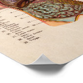 Spanische Vintage Anatomie Druckorgane Herz Poster (Ecke)