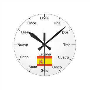Spanische Flagge Wanduhren Zazzle De