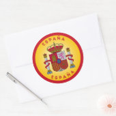Spanische Wappen-Form Runder Aufkleber (Umschlag)
