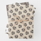 Spanische Wasserpfeifenmalerei Bicolor Dog Art Geschenkpapier Set (Beispiel)