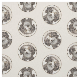 Spanische Wasserpfeifenmalerei Bicolor Dog Art Stoff