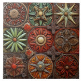 Spanische Weihnachtstradition Handfarbe Terracotta Fliese (Vorderseite)