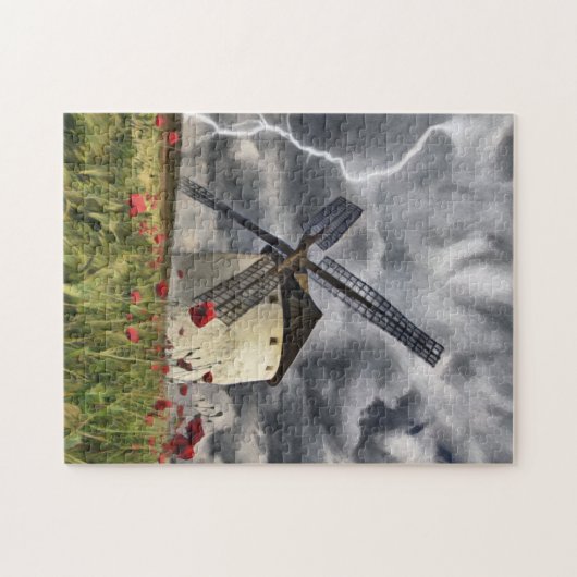 Spanische Windmühle im Sturm Puzzle (Horizontal)