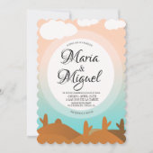 Spanische Wüste Boda Cactus Sunrise Wedding Einladung (Vorderseite)