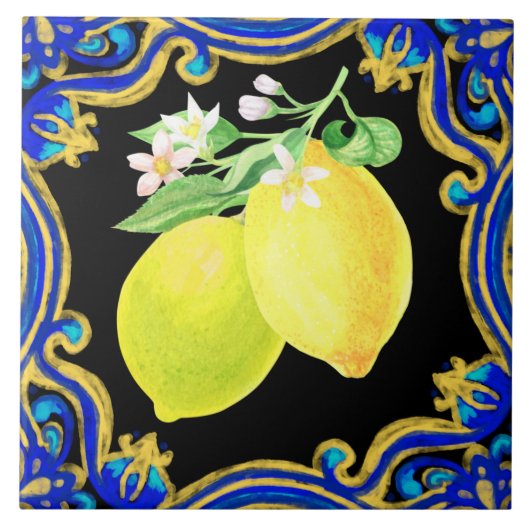 Spanische Zitronenkachel ändern die Hintergrundfar Fliese (Vorderseite)