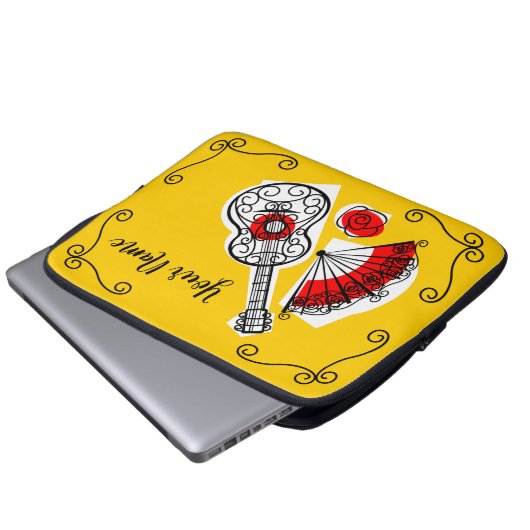 Spanischen Souvenirs Ecken Name Laptop-Hülle Laptopschutzhülle (Vorne Knopf)