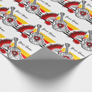 Spanischen Souvenirs Klassischer Stripname Geschenkpapier