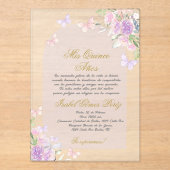 Spanischer Acrylquinceñera Acryleinladungen (Vorderseite)
