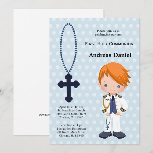 Spanischer Admiral Erster Kommune Einladung (Vorne/Hinten)