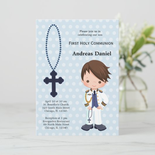 Spanischer Admiral Erster Kommune Einladung (Stehend Vorderseite)