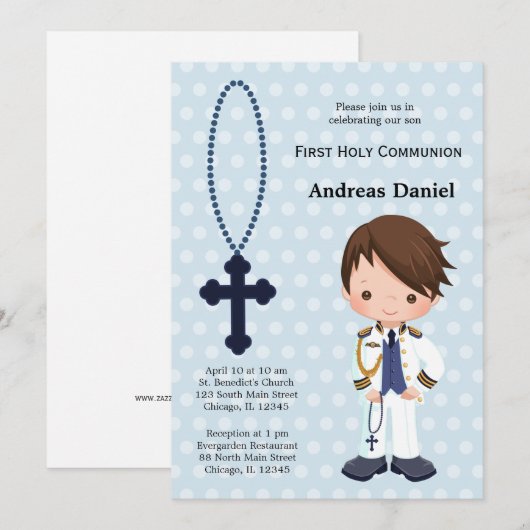 Spanischer Admiral Erster Kommune Einladung (Vorne/Hinten)