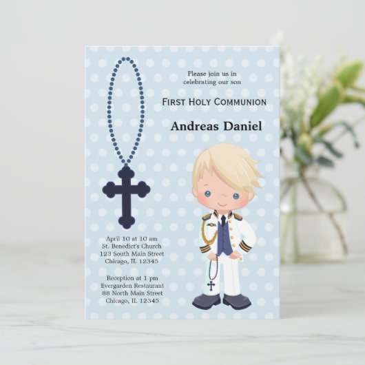 Spanischer Admiral Erster Kommune Einladung (Stehend Vorderseite)